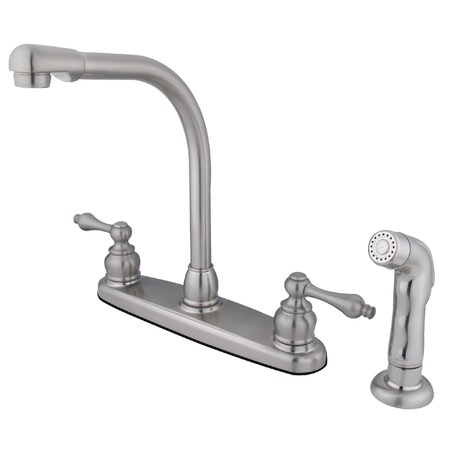 Kingston Brass Victorian Centerset Kitchen Faucet, Brushed Nickel KB718ALSP